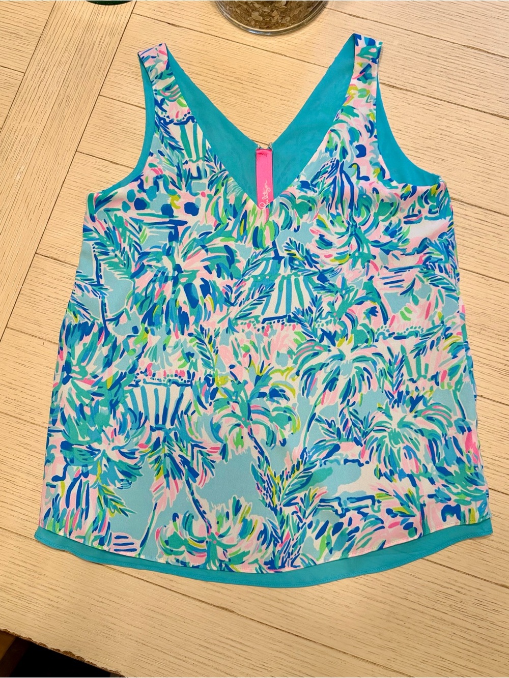 Lilly Pulitzer XS reversible florin tank - blue ibiza cabana cocktail | NWOT